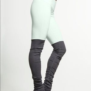 Alo goddess ribbed legging - mint/stormy leather